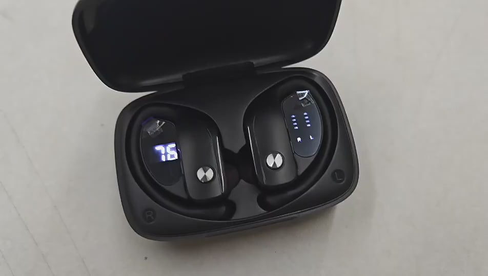 T16 TWS Ear Hook Sports Earbuds – True Wireless Bass Gaming Headphones