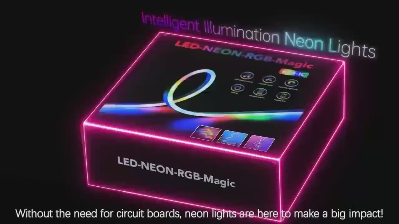 RGBIC LED PVC Neon Light Strip Kit – USB 5V, IP65 Waterproof, App Control