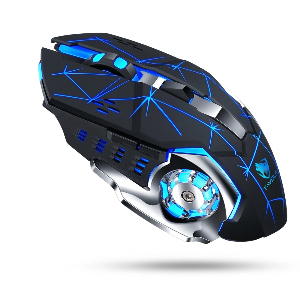 T-WOLF Q13B wireless gaming mouse in Star Black