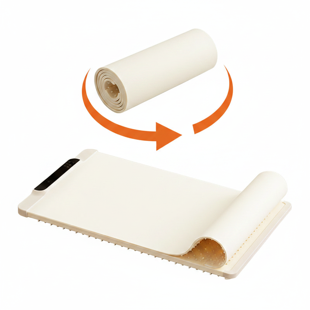 Warming mat rolled up